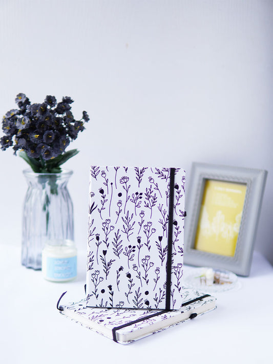 Black & White Floral Journal